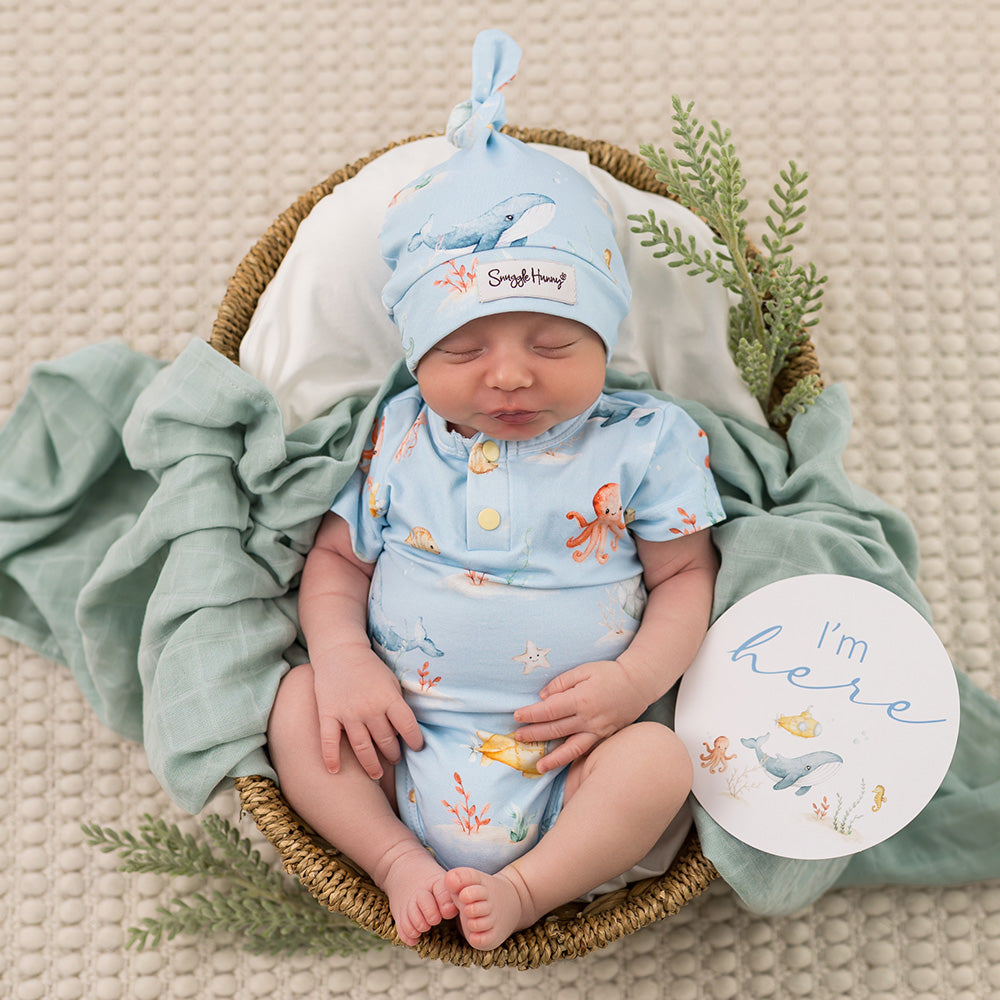 Blue Little Subs Short Sleeve Organic Bodysuit - View 8
