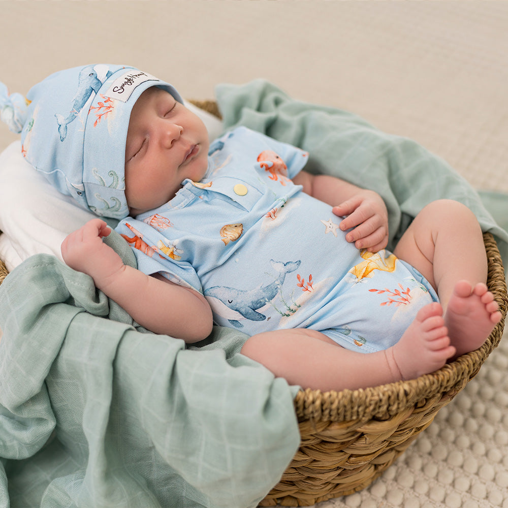 Blue Little Subs Short Sleeve Organic Bodysuit - View 6