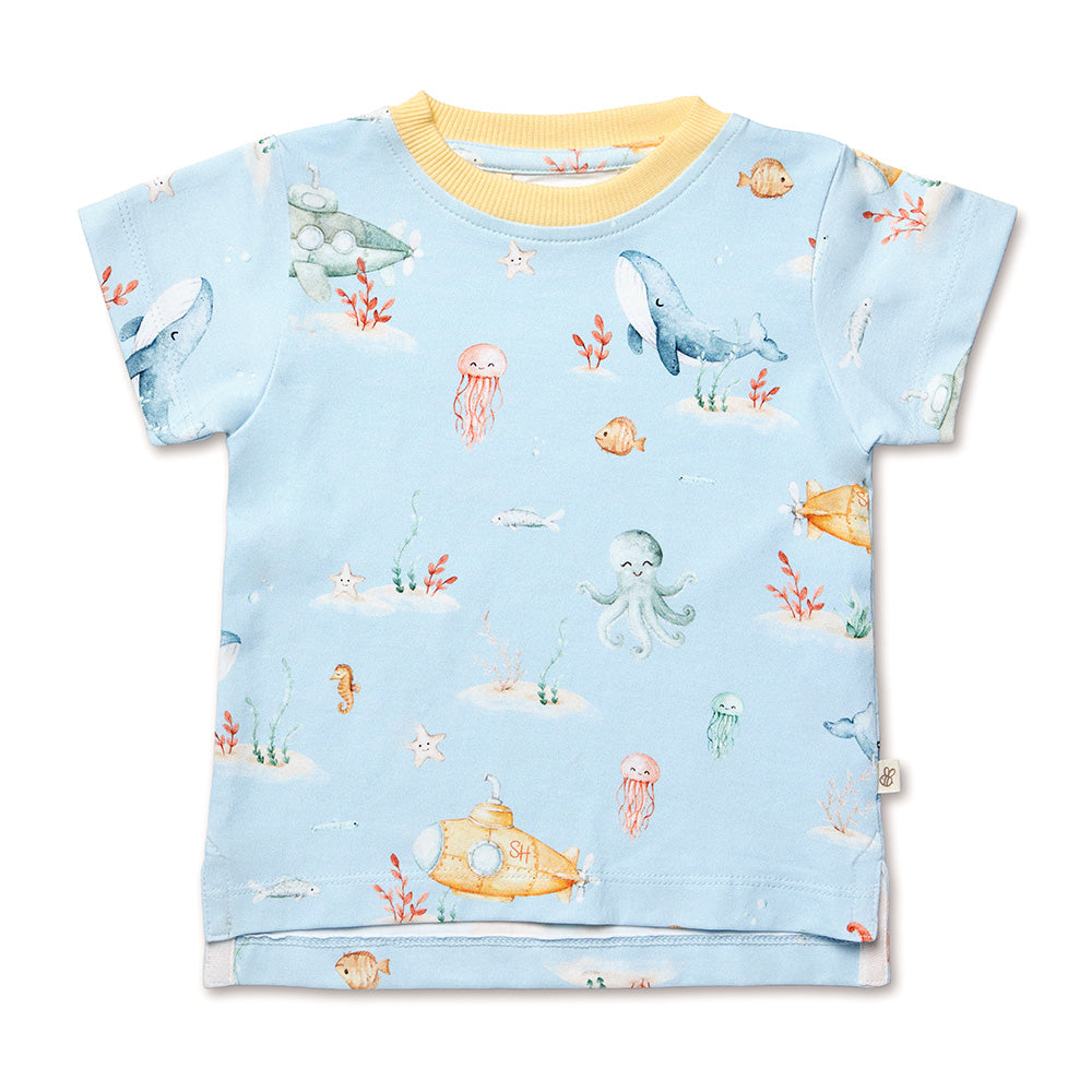 Blue Little Subs Organic Short Sleeve T-Shirt - View 2
