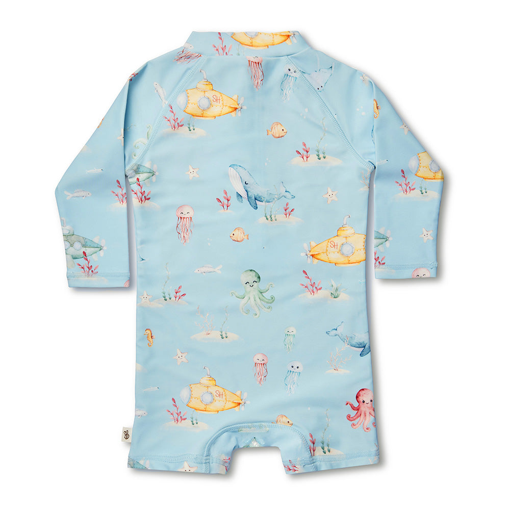 Blue Little Subs Swim Shortie - View 7