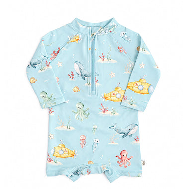 Blue Little Subs Swim Shortie| Snuggle Shortie