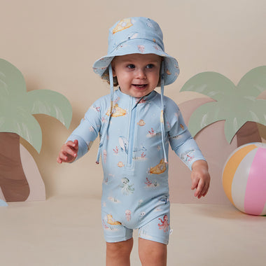 Blue Little Subs Swim Shortie| Snuggle Shortie