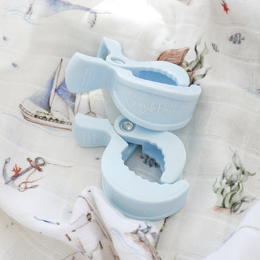 Snuggle Hunny Pram Clip Pair - Baby Blue