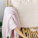 Blush Pink Diamond Knit Organic Baby Blanket - Thumbnail 1