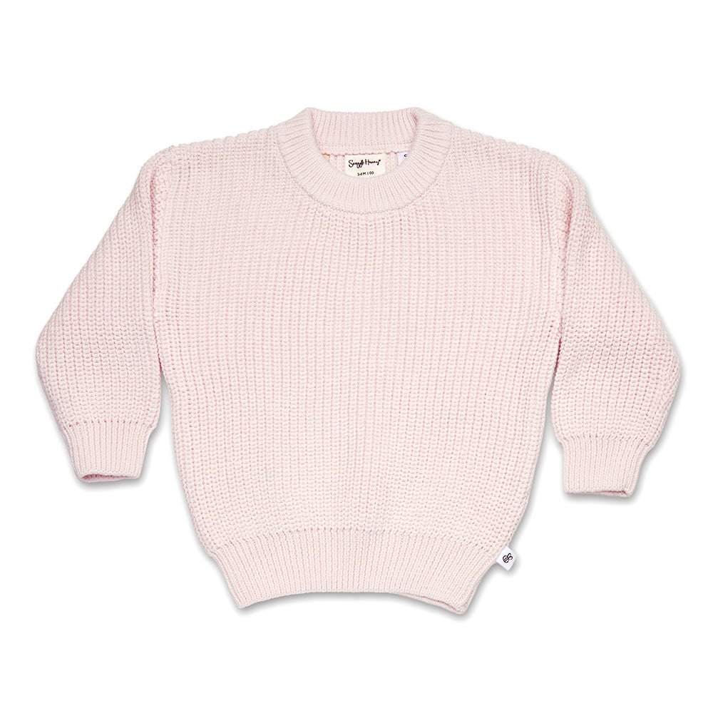 Blush Pink Oversized Cotton Knit Jumper - View 2