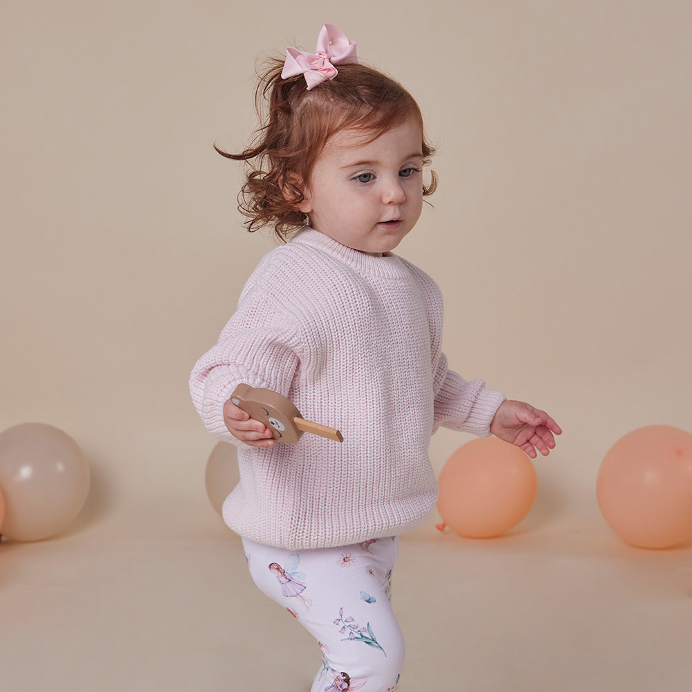 Blush Pink Oversized Cotton Knit Jumper - View 11