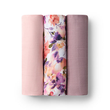 Large Organic Muslin Wraps 3 Pack - Dusk/Blushing Beauty/Fairytale | Snuggle Hunny