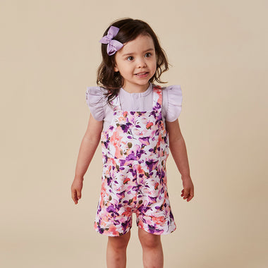 Blushing Beauty Organic Snuggle Overall Shorts | Snuggle Hunny