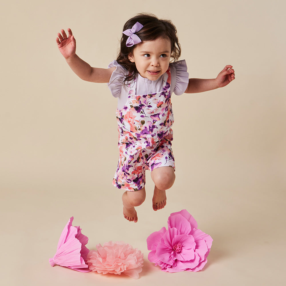 Blushing Beauty Organic Snuggle Overall Shorts - View 4