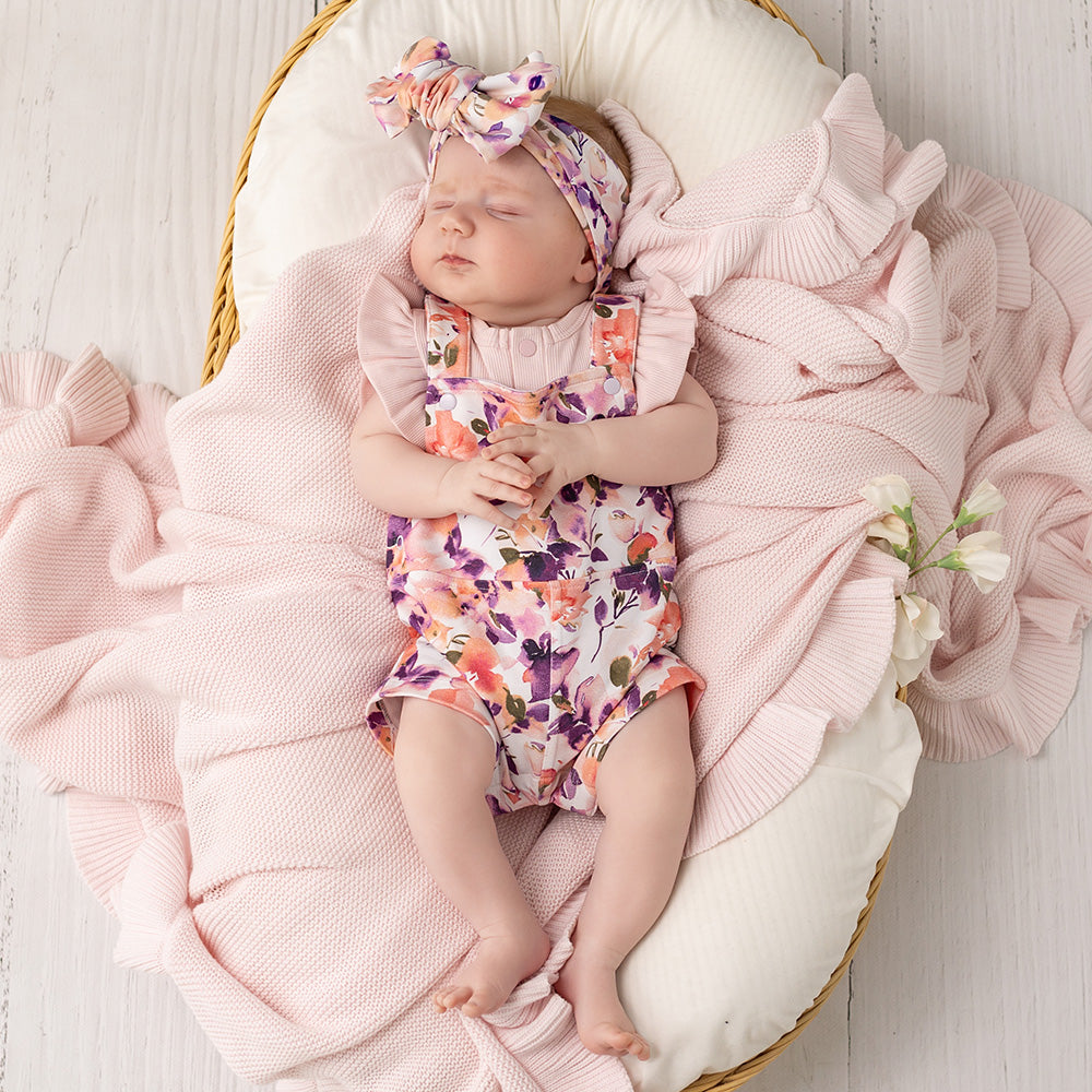 Blushing Beauty Organic Snuggle Overall Shorts - View 5