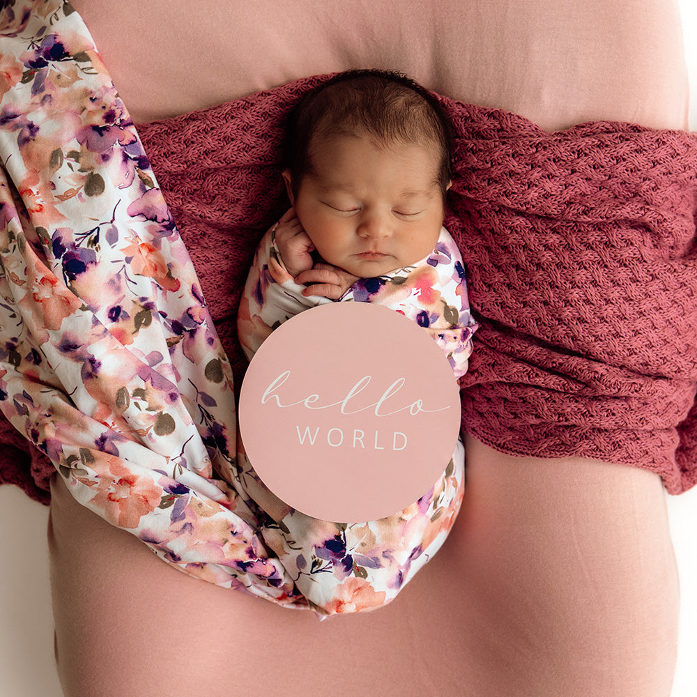 Blushing Beauty Organic Jersey Wrap & Topknot Set - View 4