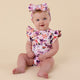 Blushing Beauty Short Sleeve Organic Bodysuit with Frill - Thumbnail 6