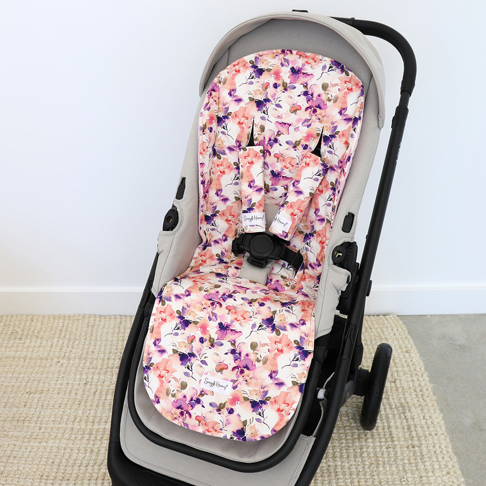 Bundle - Blushing Beauty Pram Liner & Strap Cover Set - View 2