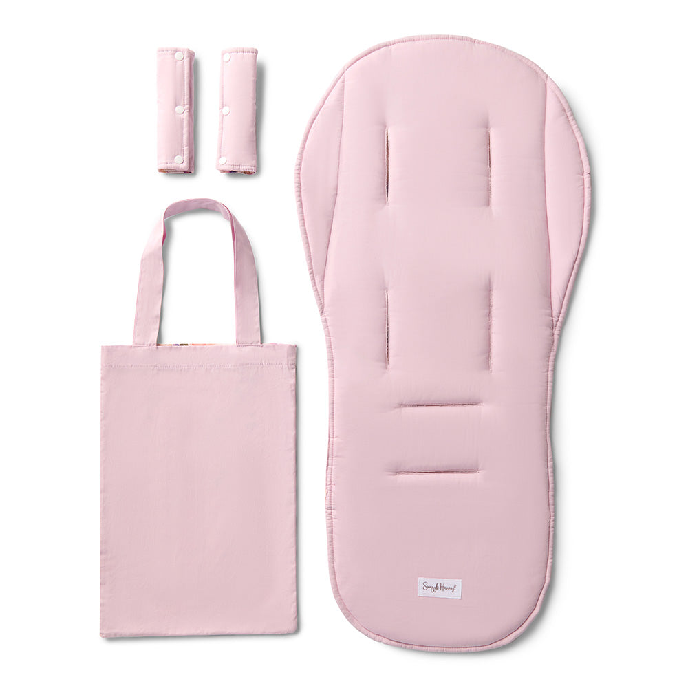 Bundle - Blushing Beauty Pram Liner & Strap Cover Set - View 6