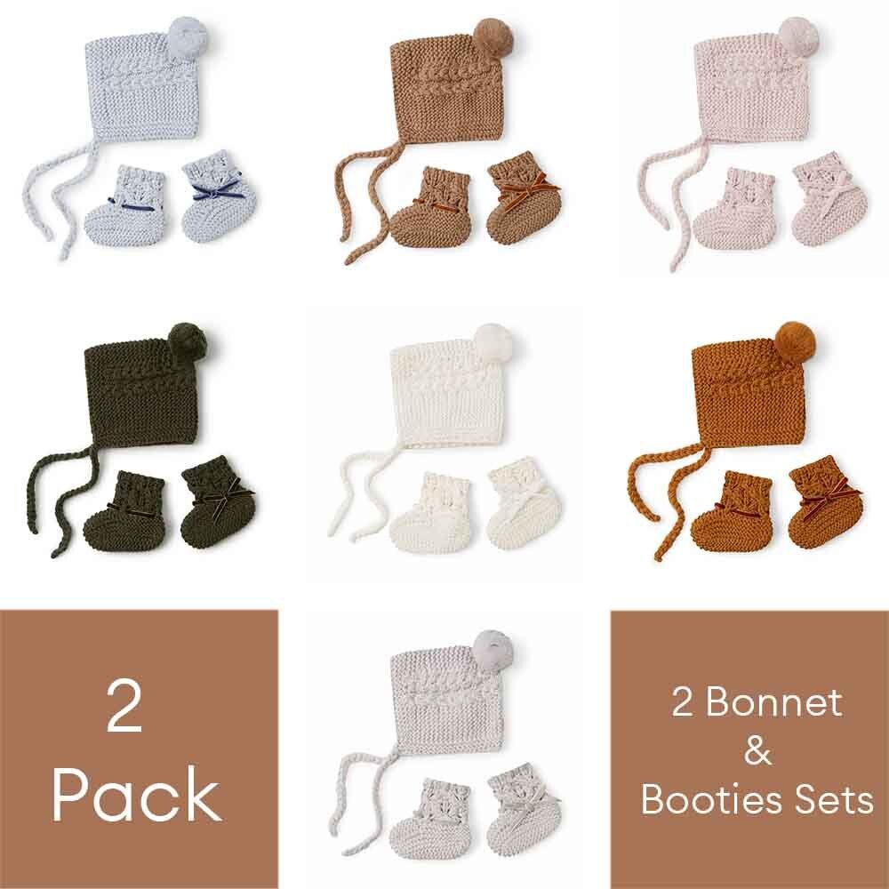 Bonnet & Booties 2 Pack-Snuggle Hunny