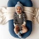 Blue Merino Wool Bonnet & Booties - Thumbnail 3