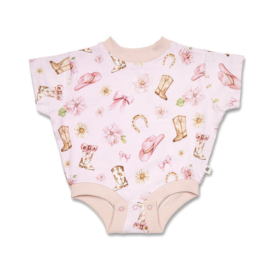 Boots & Bows Organic Oversized Romper | Snuggle Hunny