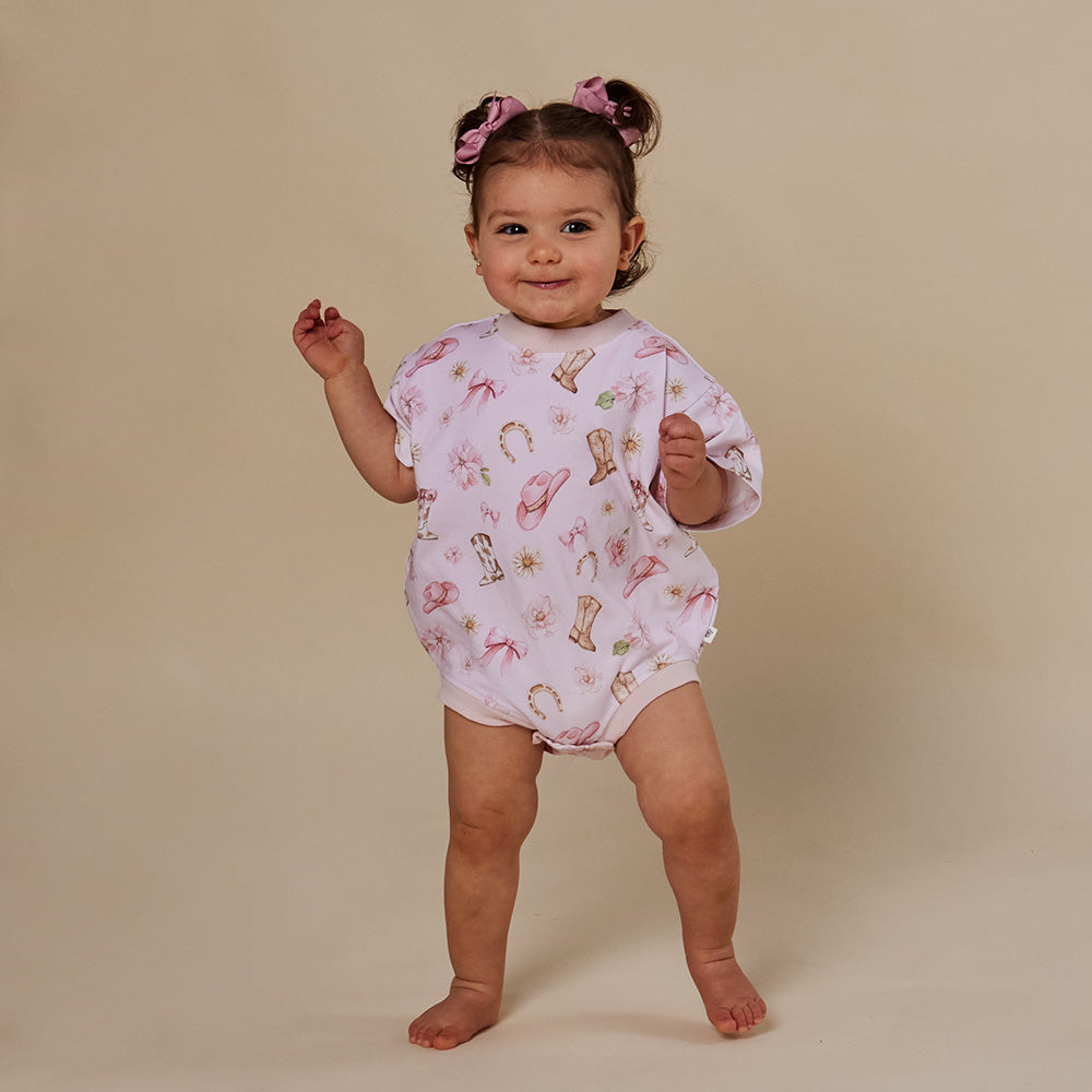 Boots & Bows Organic Oversized Romper - View 9