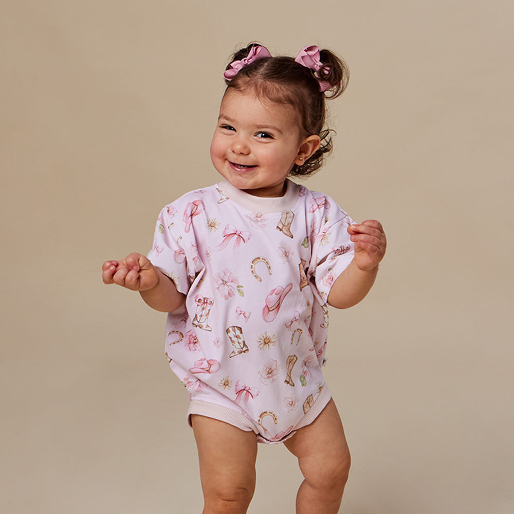 Boots & Bows Organic Oversized Romper - View 3