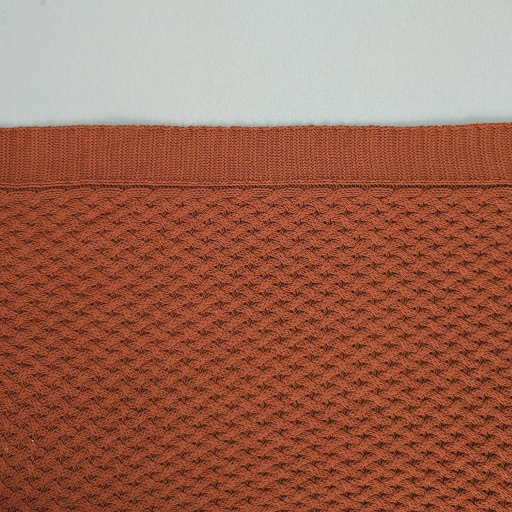 Bronze Diamond Knit Organic Baby Blanket - View 7