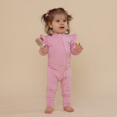 Bubblegum Organic Snugglesuit Convertible Romper | Snuggle Hunny