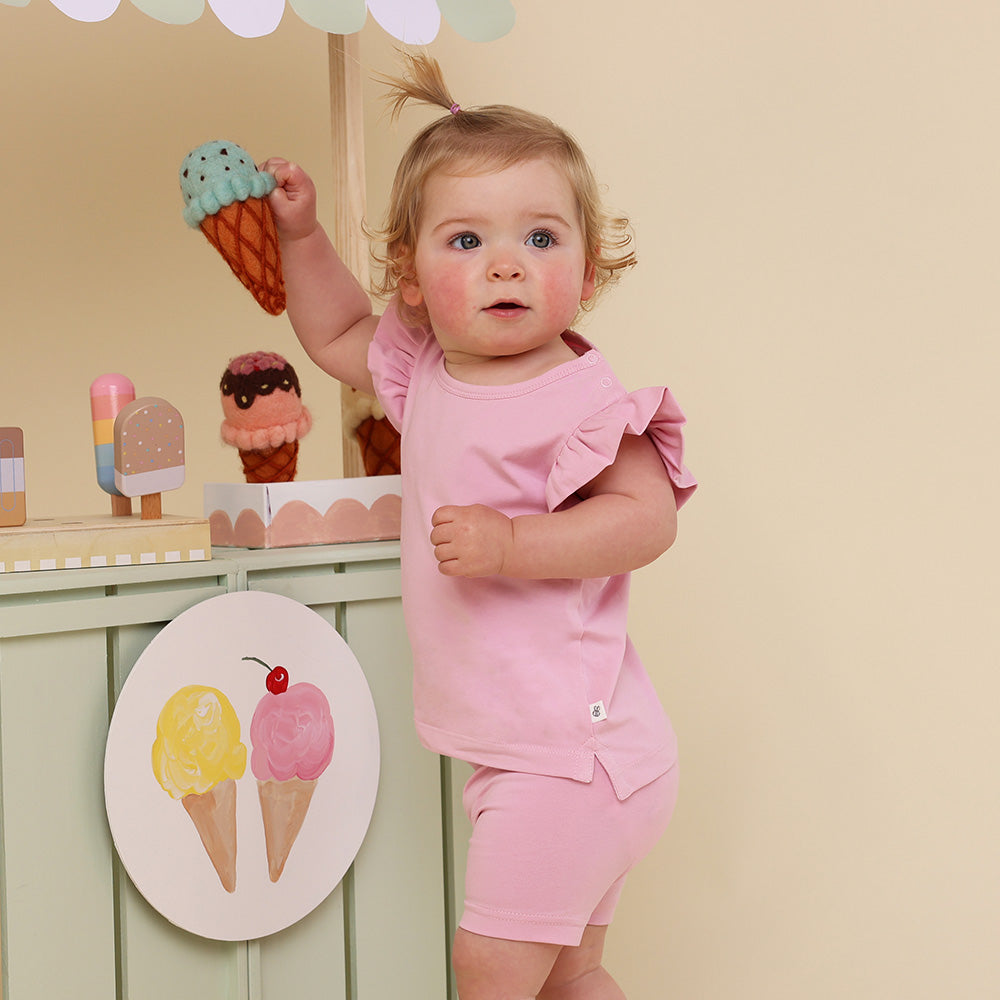 Bubblegum Organic T-Shirt with Frill - View 2