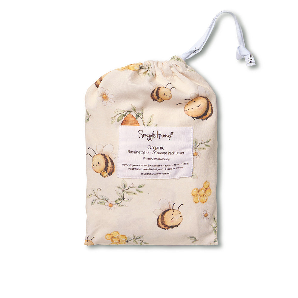 Bumblebees Organic Bassinet Sheet / Change Pad Cover - View 8