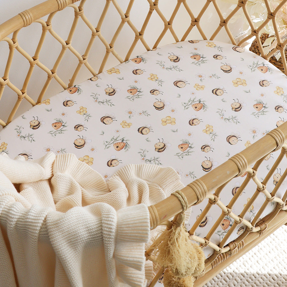 Bumblebees Organic Bassinet Sheet / Change Pad Cover - View 5