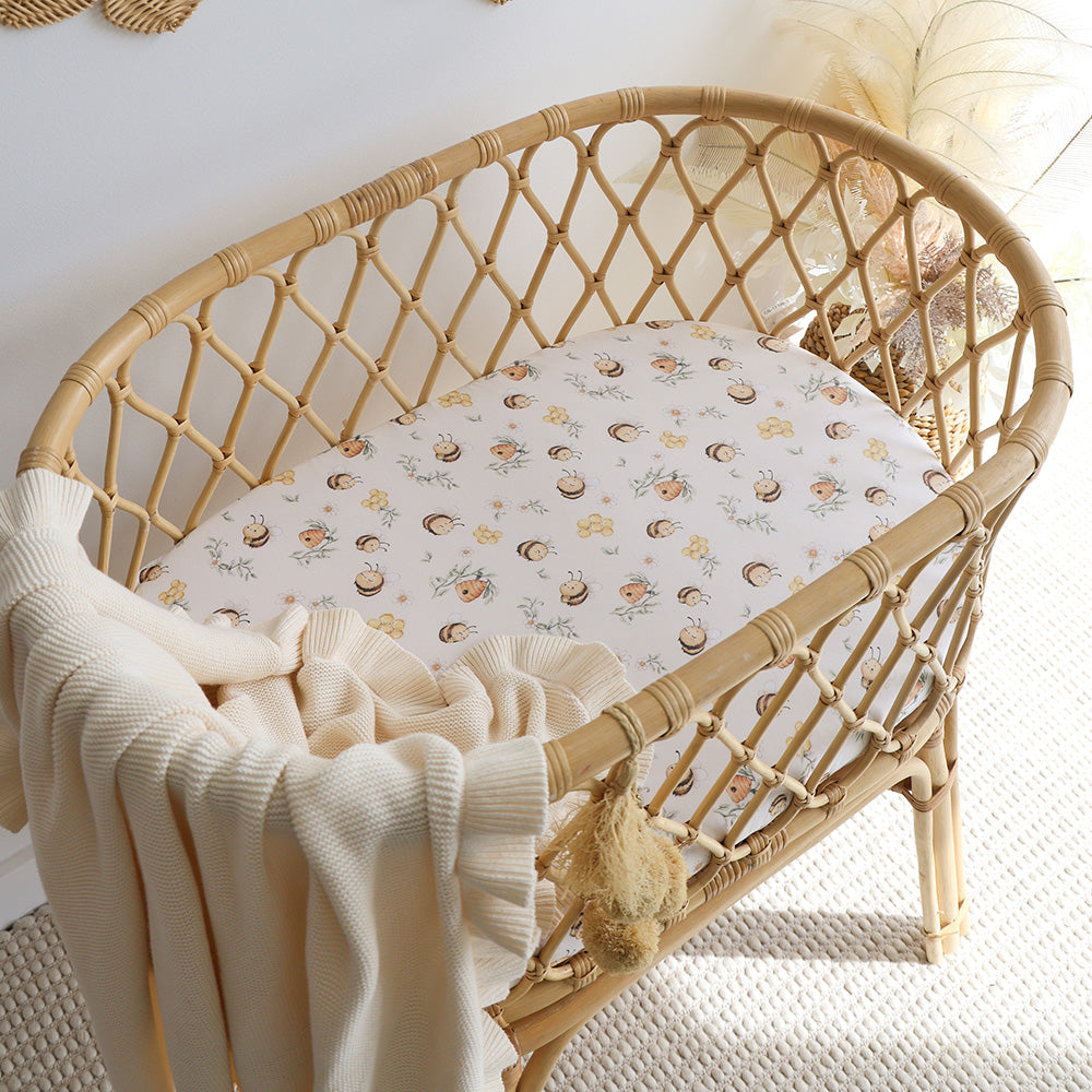 Bumblebees Organic Bassinet Sheet / Change Pad Cover - View 7