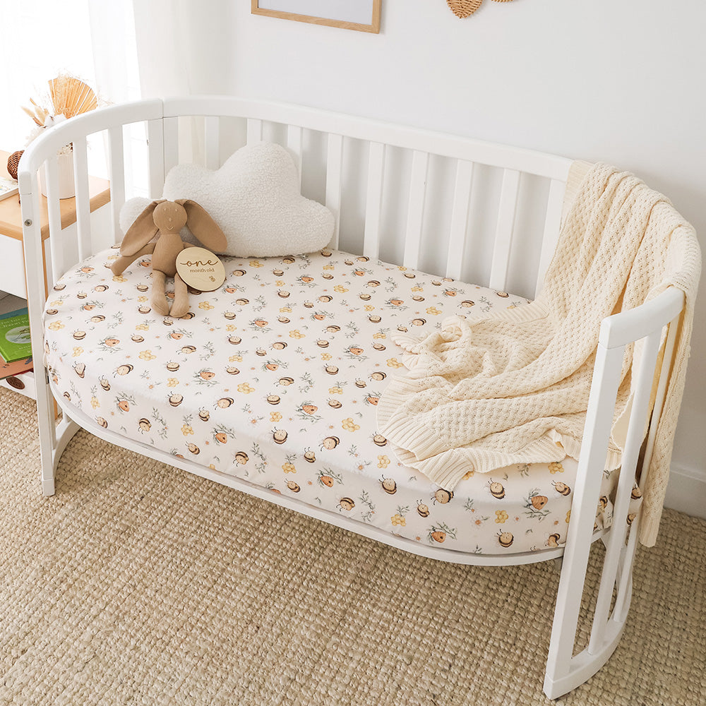 Bumblebees Organic Fitted Cot Sheet - View 7