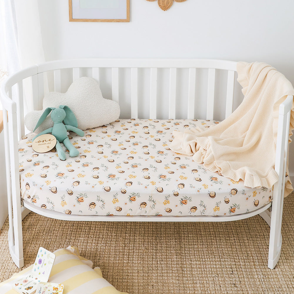 Bumblebees Organic Fitted Cot Sheet - View 1