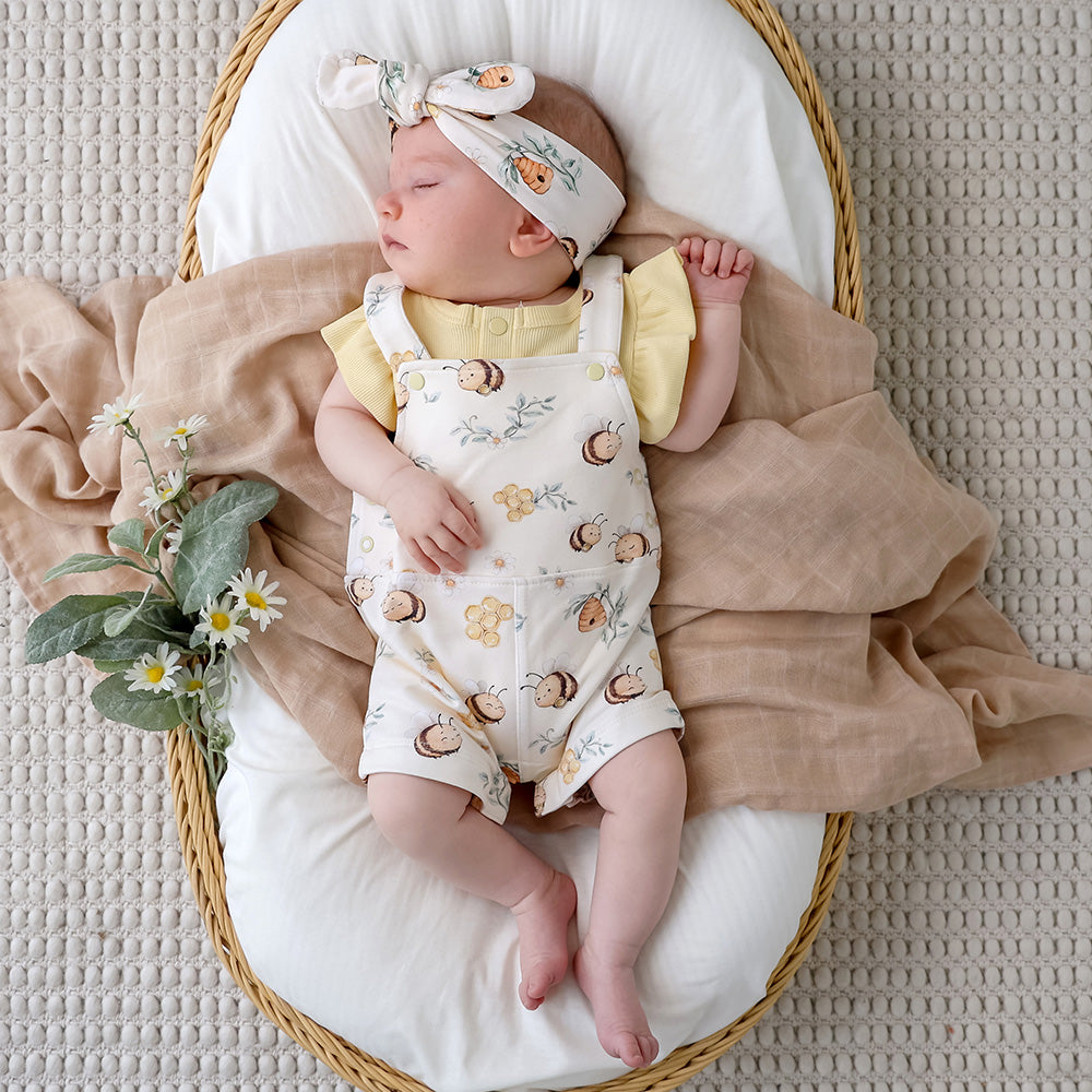 Bumblebees Organic Snuggle Overall Shorts - View 7