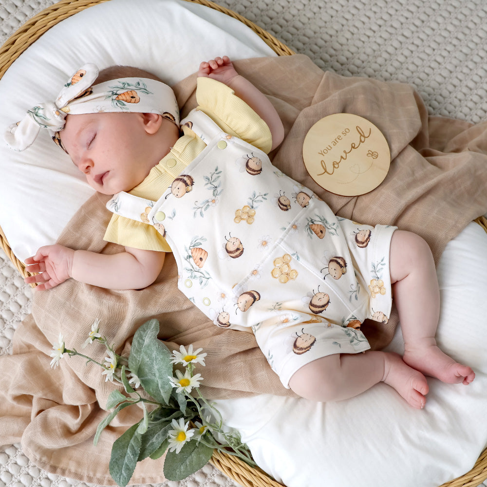 Bumblebees Organic Snuggle Overall Shorts - View 11