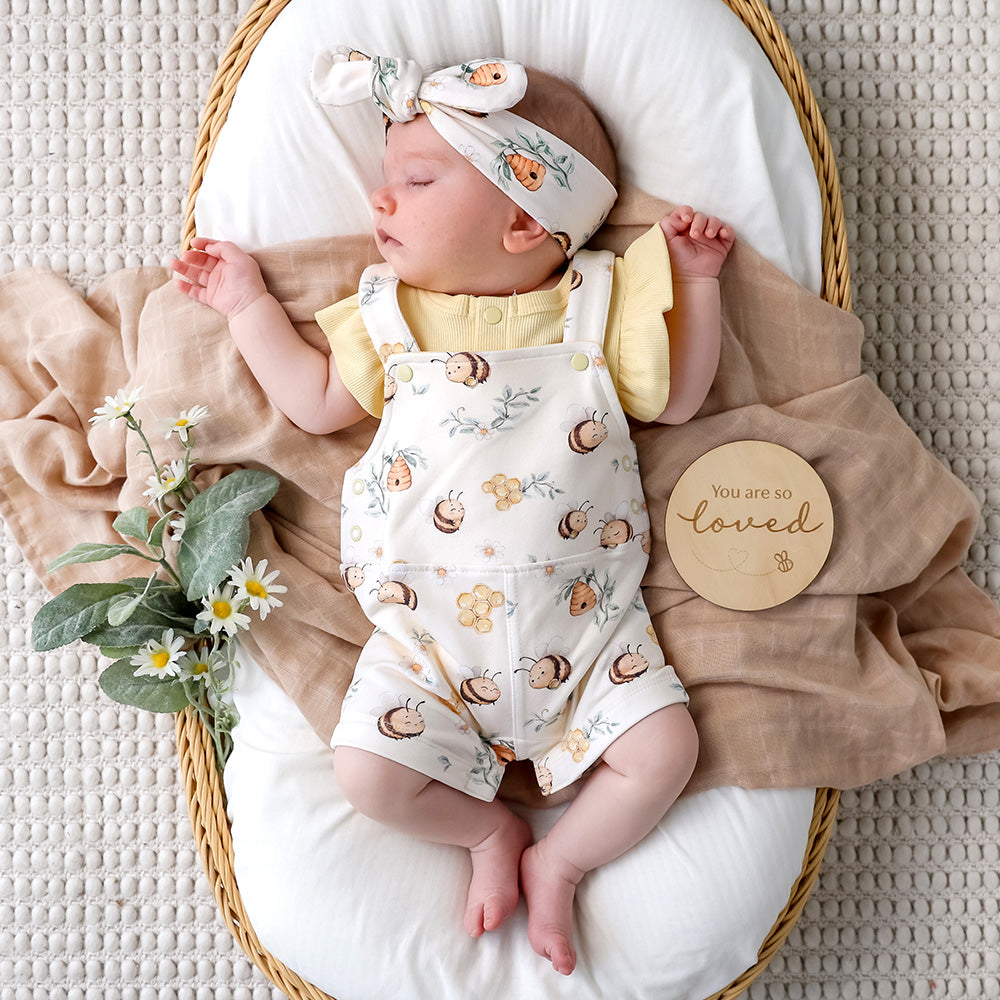 Bumblebees Organic Snuggle Overall Shorts - View 8