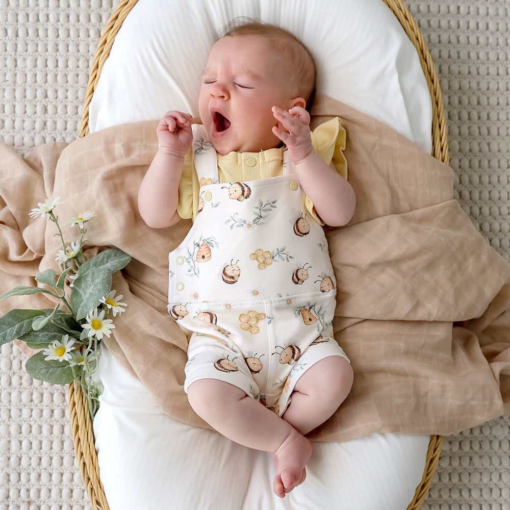 Bumblebees Organic Snuggle Overall Shorts - View 5
