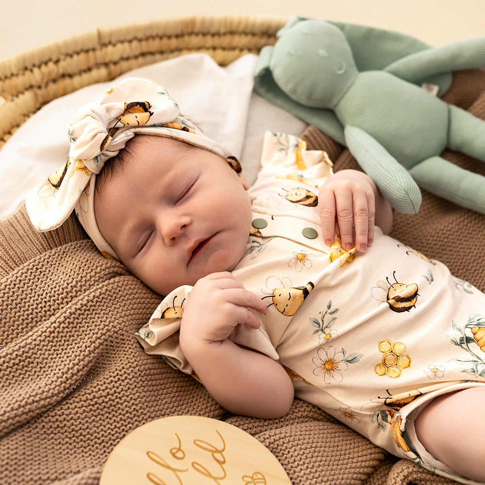 Bumblebees Short Sleeve Organic Bodysuit with Frill - View 7