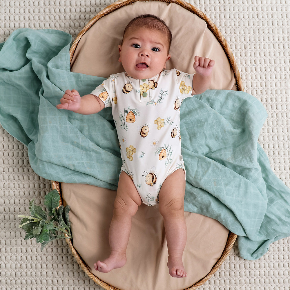 Bumblebees Short Sleeve Organic Bodysuit - View 8