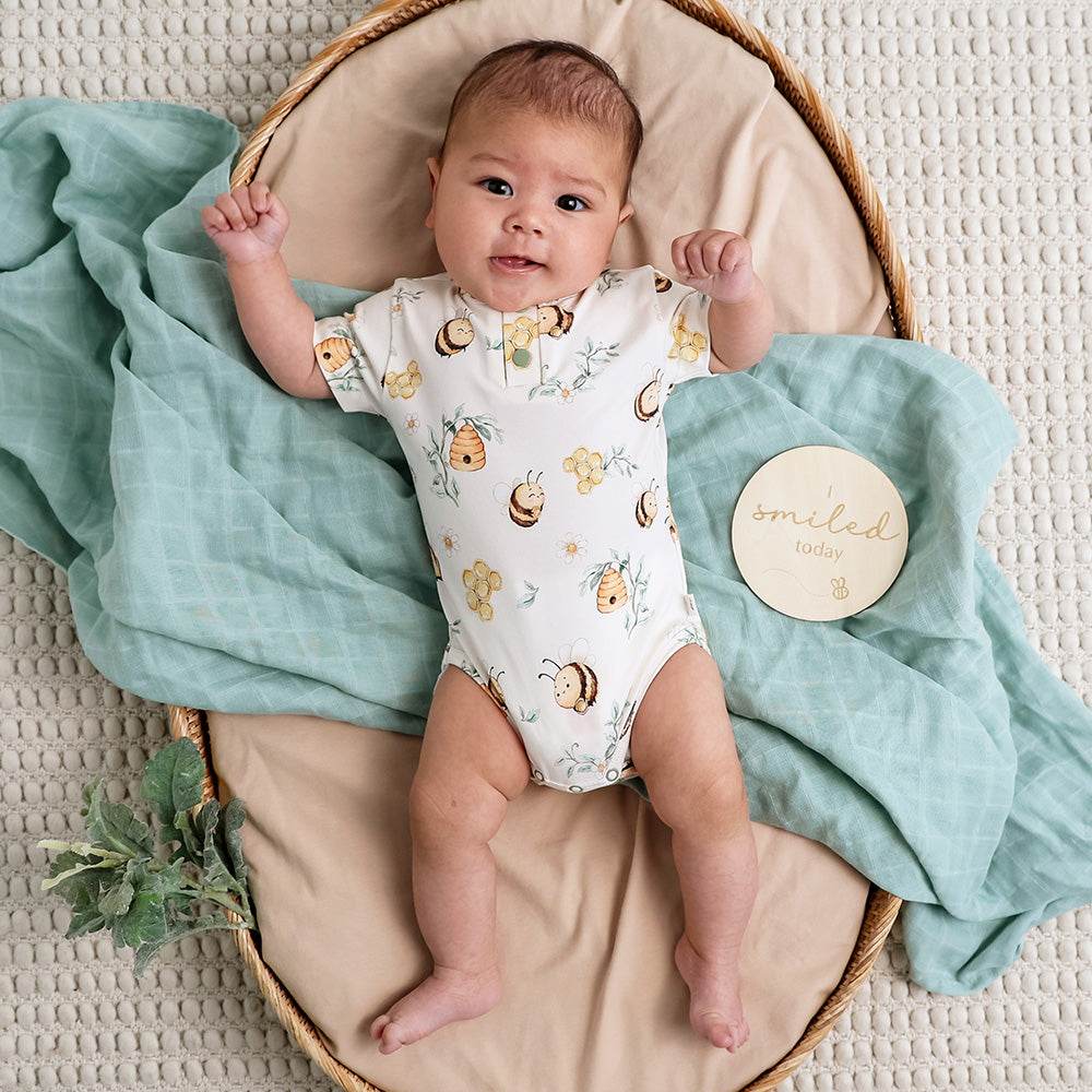 Bumblebees Short Sleeve Organic Bodysuit - View 6