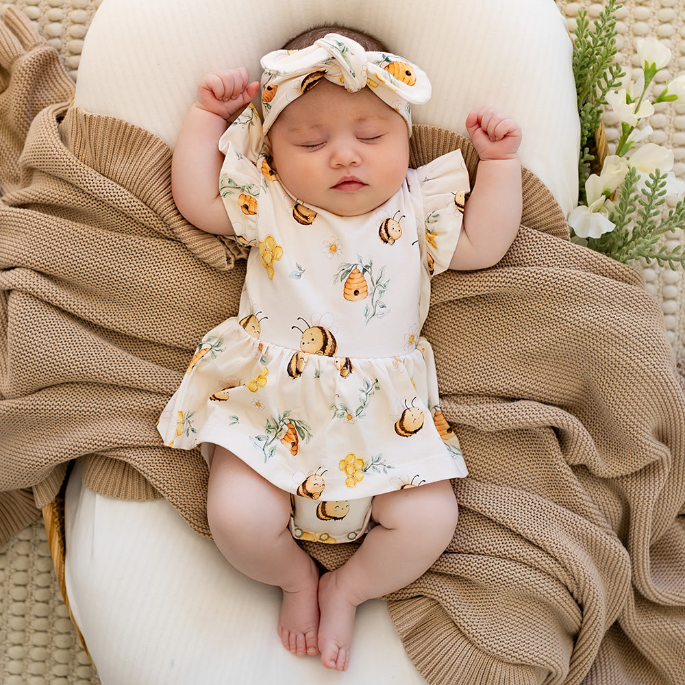 Bumblebees Short Sleeve Organic Dress - View 3