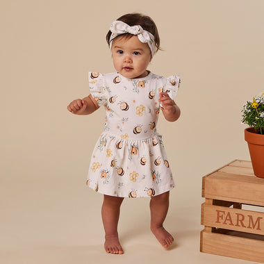 Bumblebees Short Sleeve Organic Dress | Snuggle Hunny