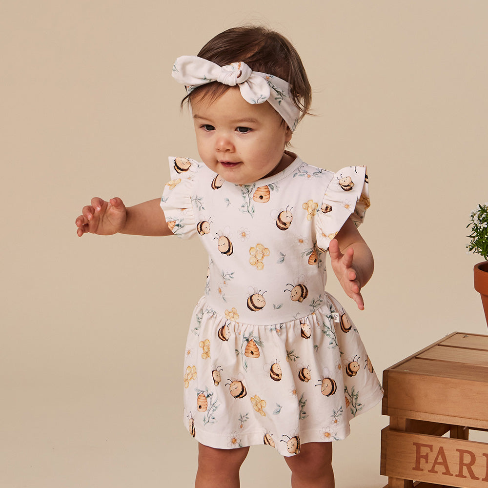 Bumblebees Short Sleeve Organic Dress - View 14