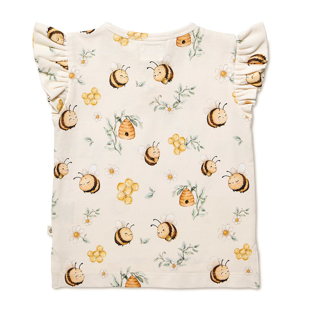 Bumblebees Organic Short Sleeve Top with Frill - View 9