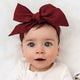 Burgundy Pre-Tied Linen Bow - Baby & Toddler - Thumbnail 1