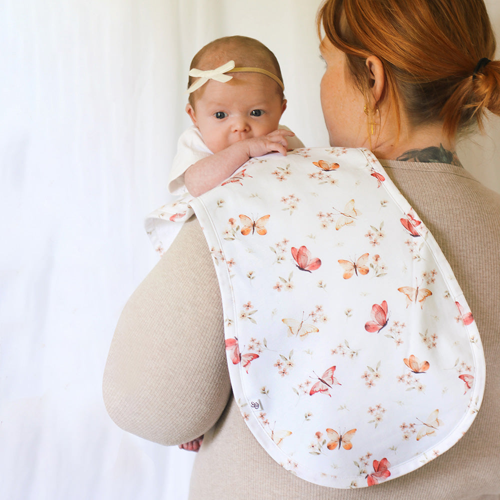 Butterfly Organic Cotton Burp Cloth - View 1