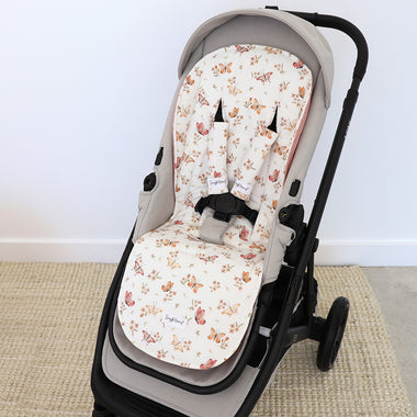 Butterfly Reversible Pram Liner & Strap Cover Set | Snuggle Hunny