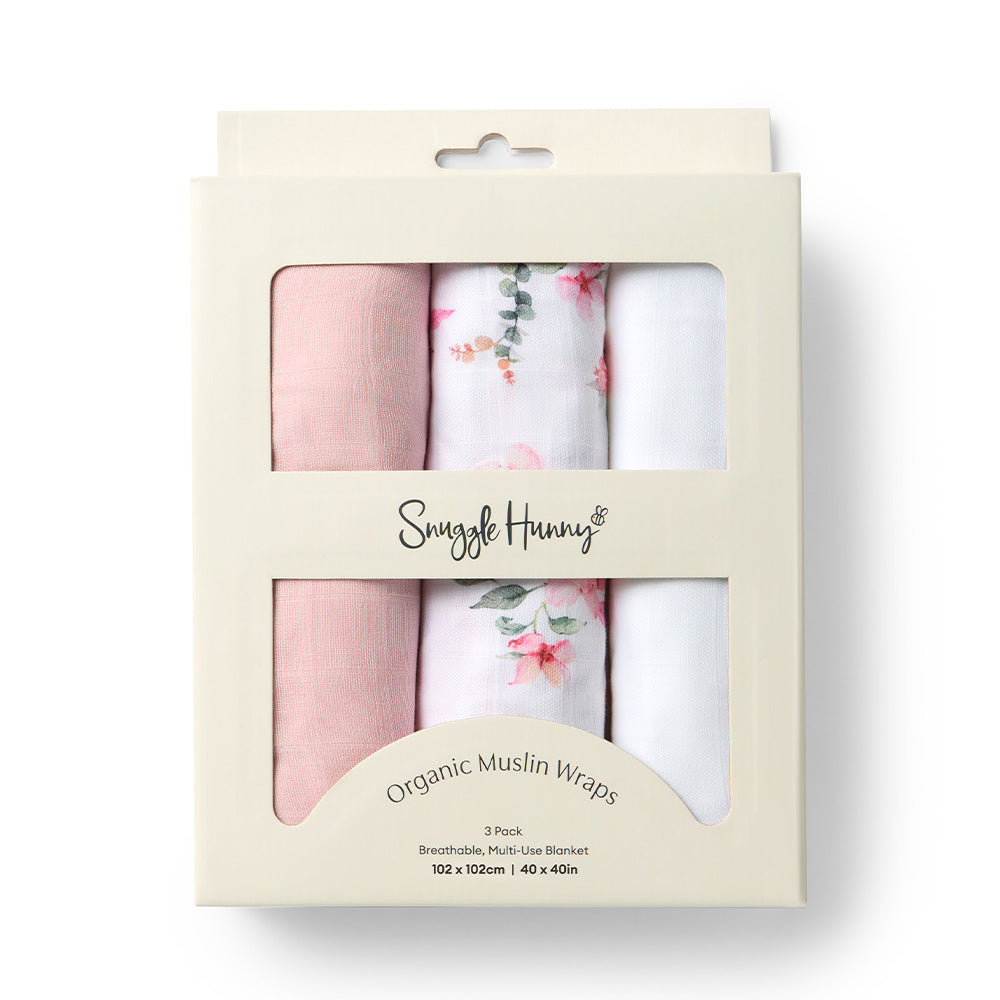 Large Organic Muslin Wraps 3 Pack - Camille/Milk/Fairytale - View 1