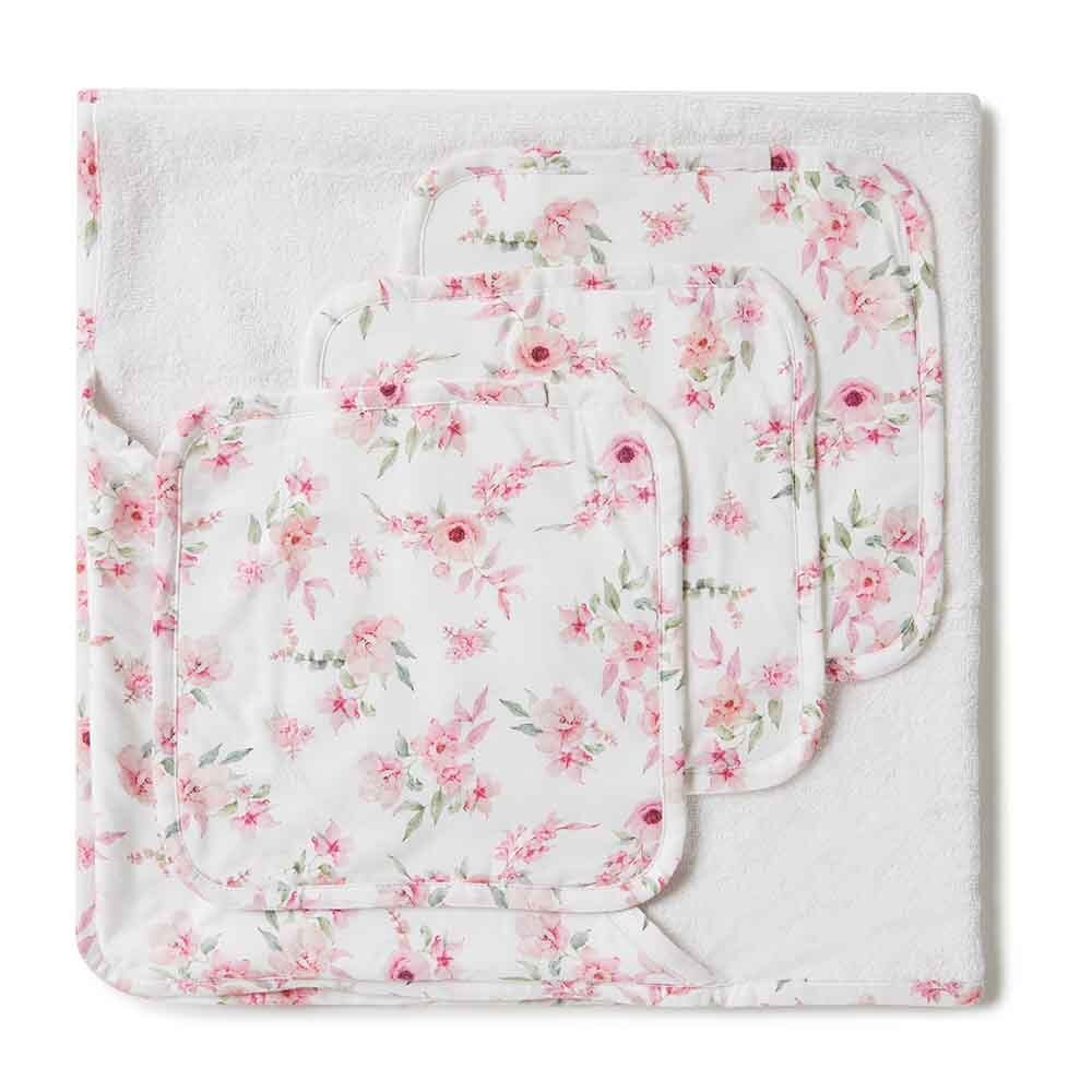 Camille Organic Baby Towel & Wash Cloth Set - View 1