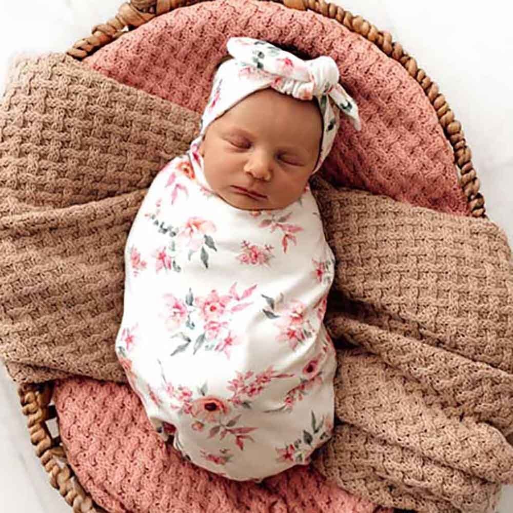 Camille Organic Snuggle Swaddle & Topknot Set - View 1