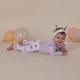 Lavender Rib Long Sleeve Organic Bodysuit with Frill - Thumbnail 6