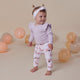 Lavender Rib Long Sleeve Organic Bodysuit with Frill - Thumbnail 4